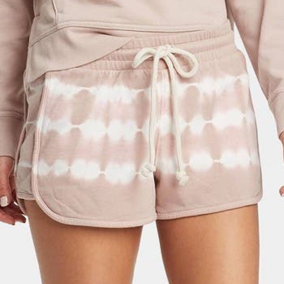 Universal Thread Women's Mid-Rise French Terry Pull-On Shorts - LRG, Tie Dye Tan - Picture 1 of 5